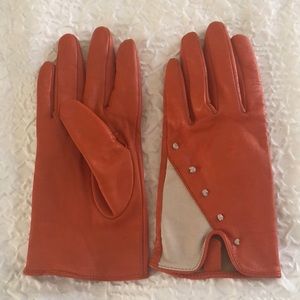 Vintage leather silk-lined driving gloves